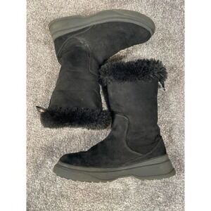 Zara Fur Lined Boots Womens‎ Size 36 US 6 Winter Black Suede Cozy Outdoor